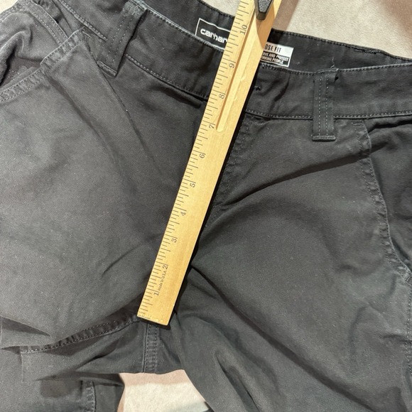 Carhartt Women's Rugged Flex Loose Fit Canvas Work Pants 4 Reg BN2080-W Black - Picture 10 of 13